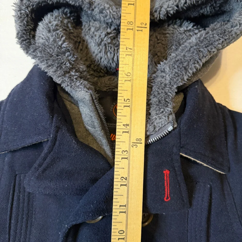 Hawke &‎ Co Outfitters Navy Nautical Peacoat Gray Hood Boys 3T